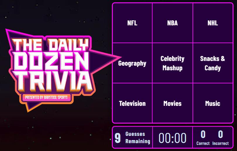 Daily Dozen Trivia 🕹️ Play Free on HahaGames!